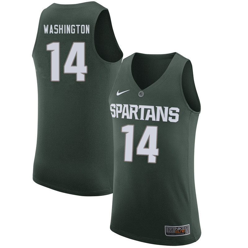 Men Michigan State Spartans #14 Brock Washington NCAA Nike Authentic Green 2020 College Stitched Basketball Jersey VD41C76CT